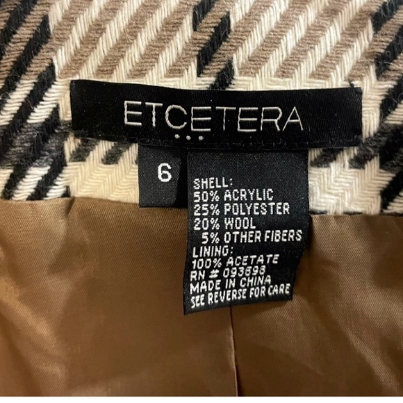 Etcetera Ruffle Front Plaid Blazer w/ Leather Detail - Picture 9 of 10